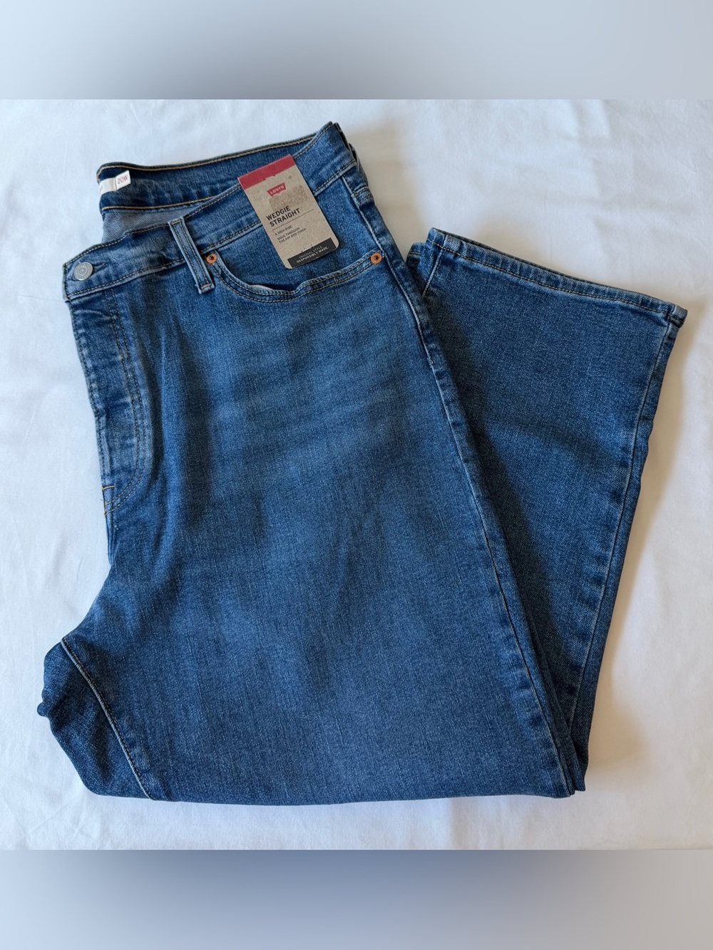 NWT Levi's Wedgie Straight High Rise Medium Wash Jeans Women's Size 20W